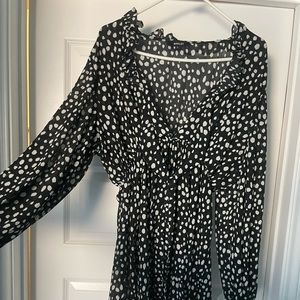 Black Flowy dress with white dots.